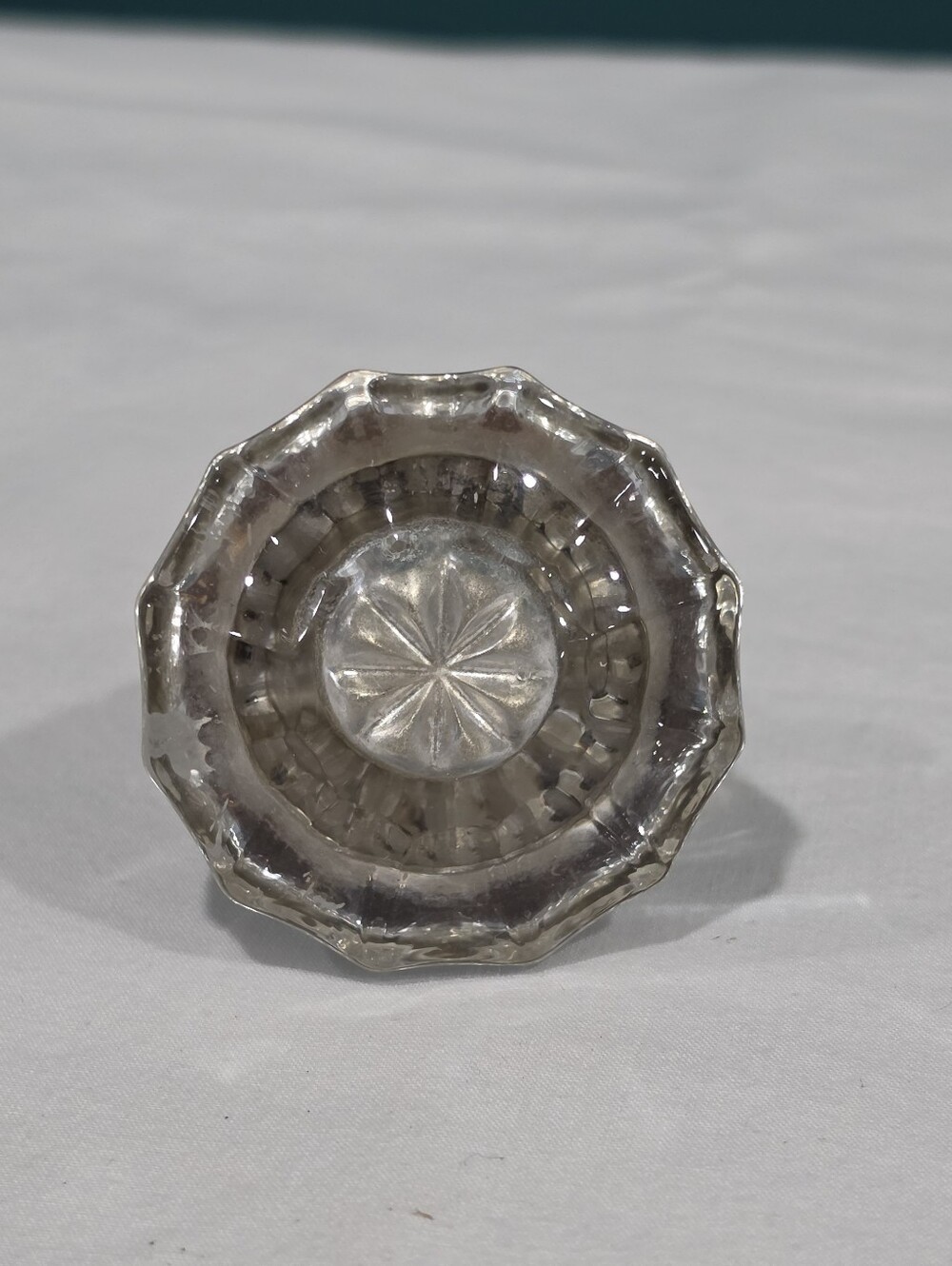 Vintage Clear Glass Faceted Door Knob Starburst Architectural Salvage
